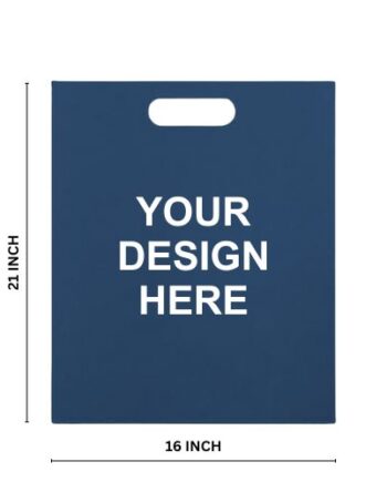 navy blue Custom D-Cut Non Woven Carry Bag