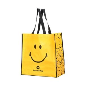 Yellow Smiley Laminated Non Woven Box Bags
