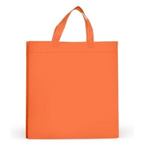 Trendy Orange Plain Non Woven Loop Handle Bag