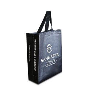 Black Textile Non Woven Loop Handle Bag